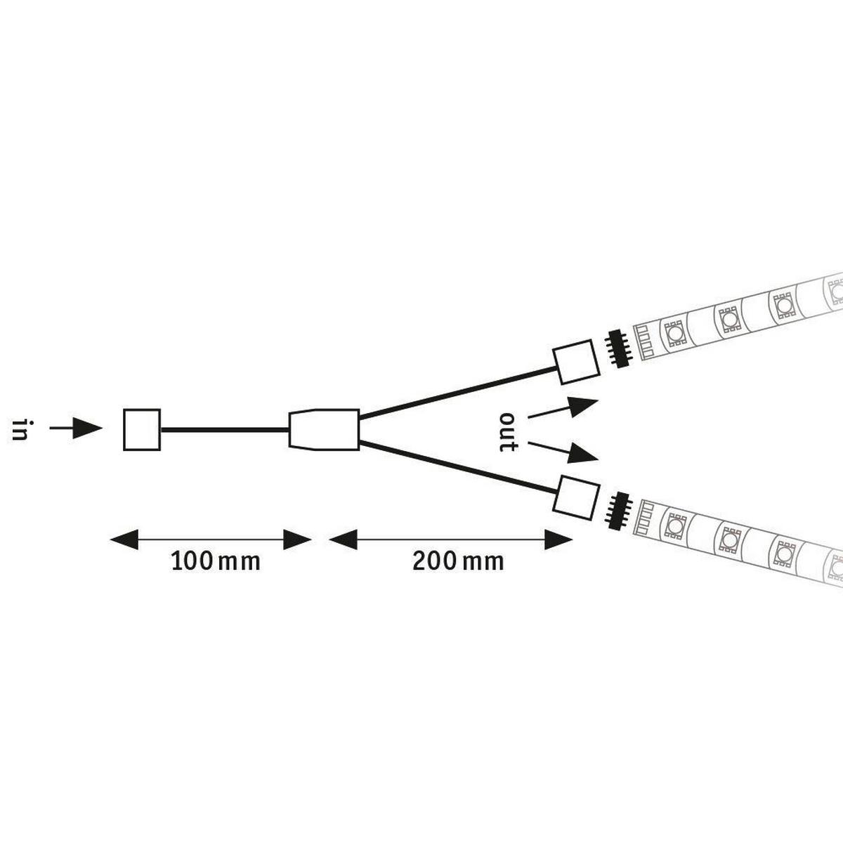 Led-streifen Maxled Y-Splitter - Weiß, Basics, Kunststoff (3/0,7cm) - Paulmann