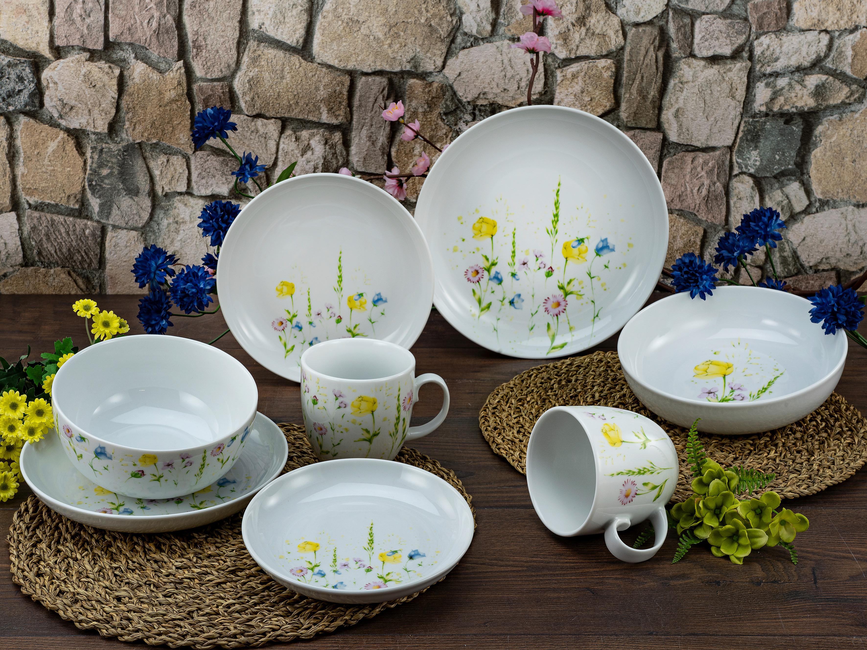 Kombinovaná souprava Allround luční květy, 10 dílný - vícebarevná, Basics, keramika - Creatable