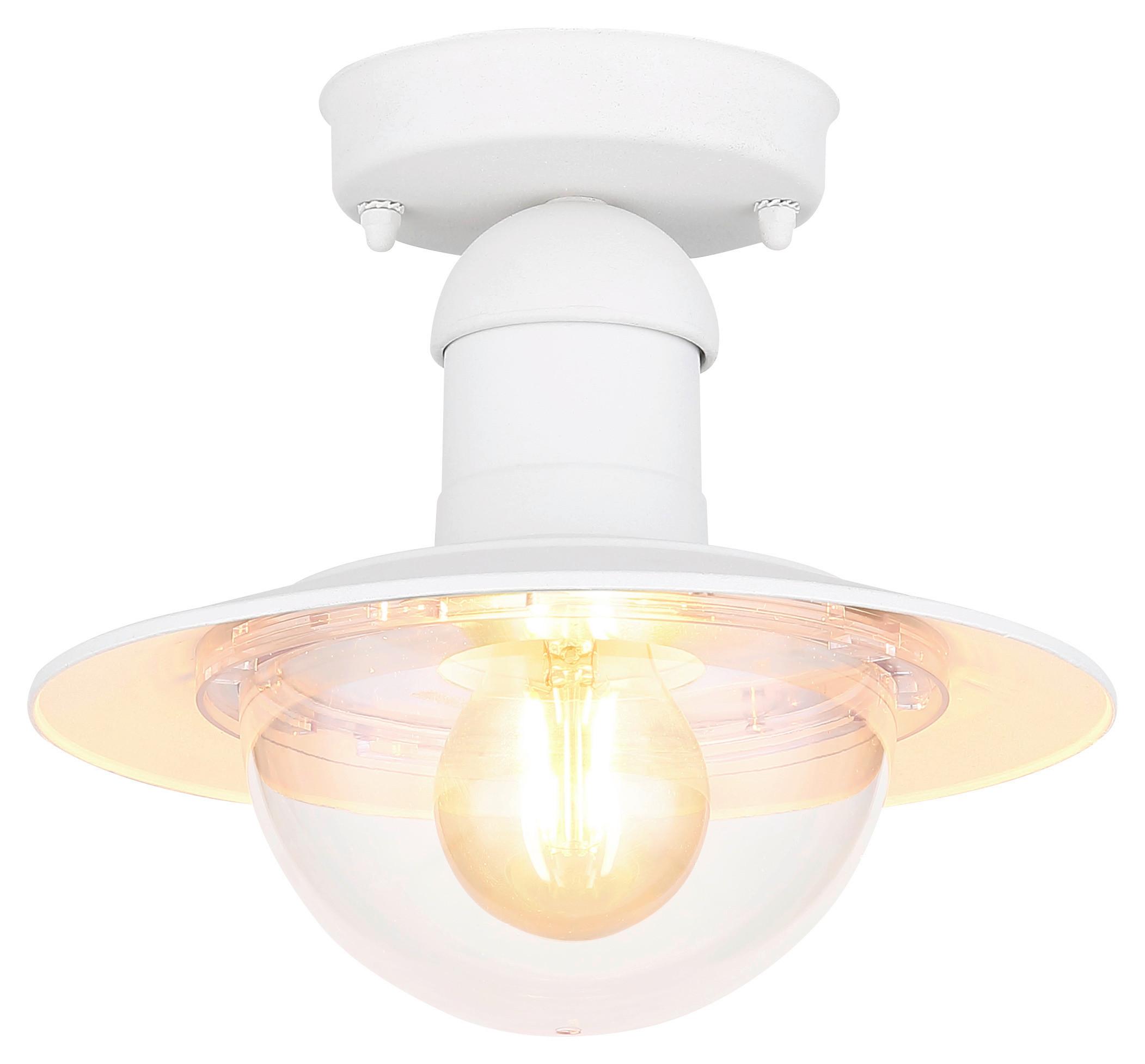 Außenleuchte Linda 15 Watt Aluminium - Klar/Weiß, Basics, Kunststoff/Metall (23,6/21,5cm) - Globo