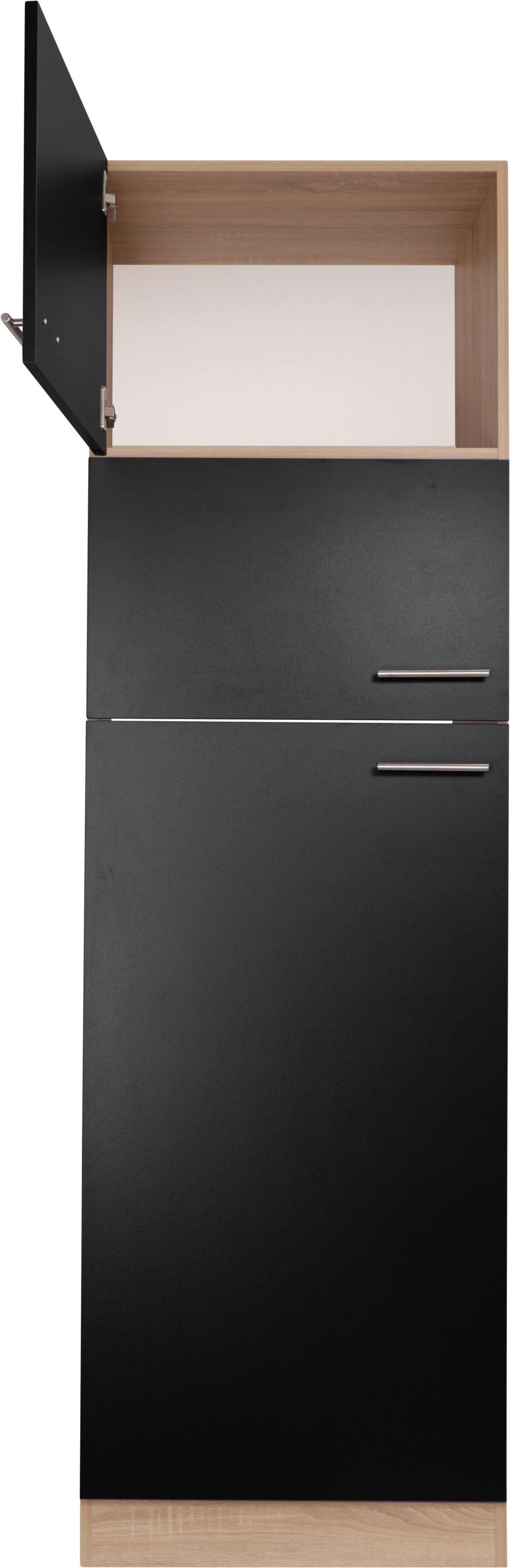Geräteumbauschrank Merle Schwarz, Eiche Dekor B: 60 cm - Eichefarben/Schwarz, Basics, Holzwerkstoff (60/200/60cm) - Respekta
