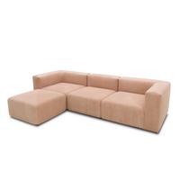 Ecksofa Rosa, Roségold B; 301 Cm - Roségold/Schwarz, Design, Textil (301/69/193cm) - MID.YOU