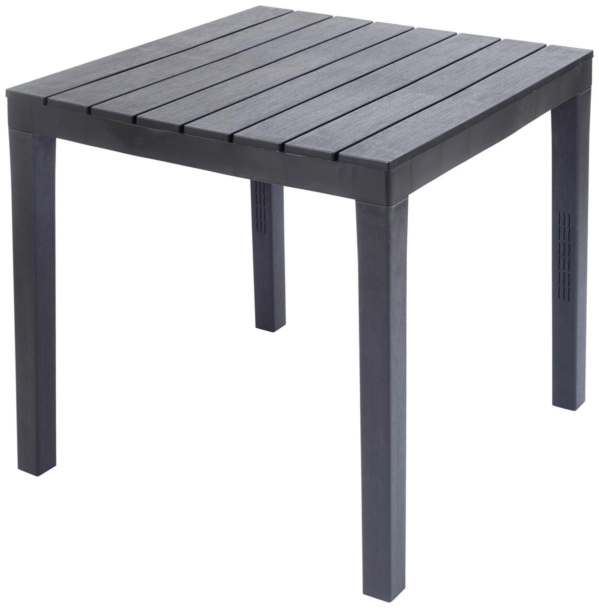 Gartentisch Bali Kunststoff L 78 Cm - Anthrazit, Basics, Kunststoff (78/78/72cm)