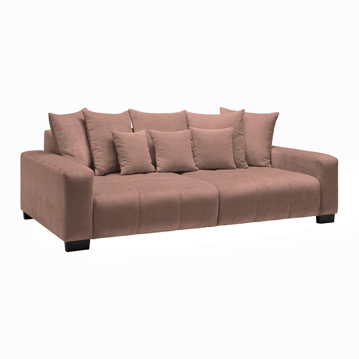 Velká pohovka MATTEO, růžová tkanina LEGACY - růžová/černá, Moderní, dřevo (246/93/124cm)