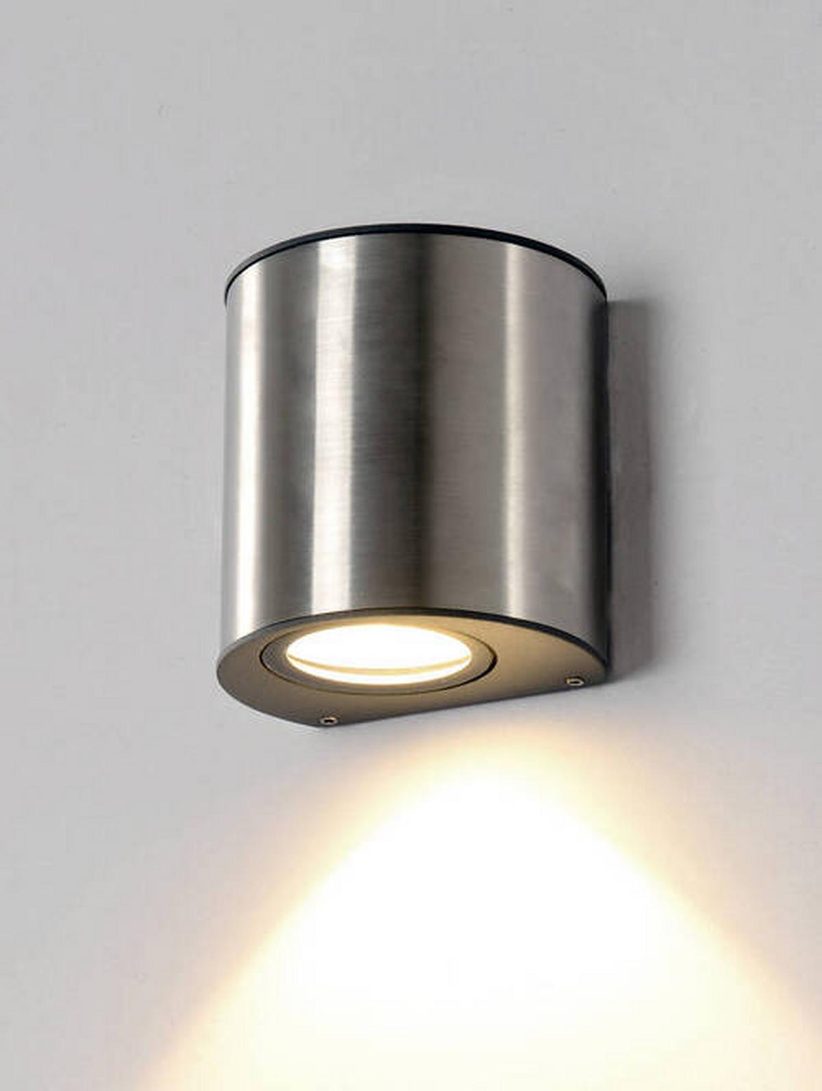 Außenleuchte 6 W Edelstahl, Wandmontage - Edelstahlfarben/Nickelfarben, Basics, Metall (10/9,5/7,5cm)