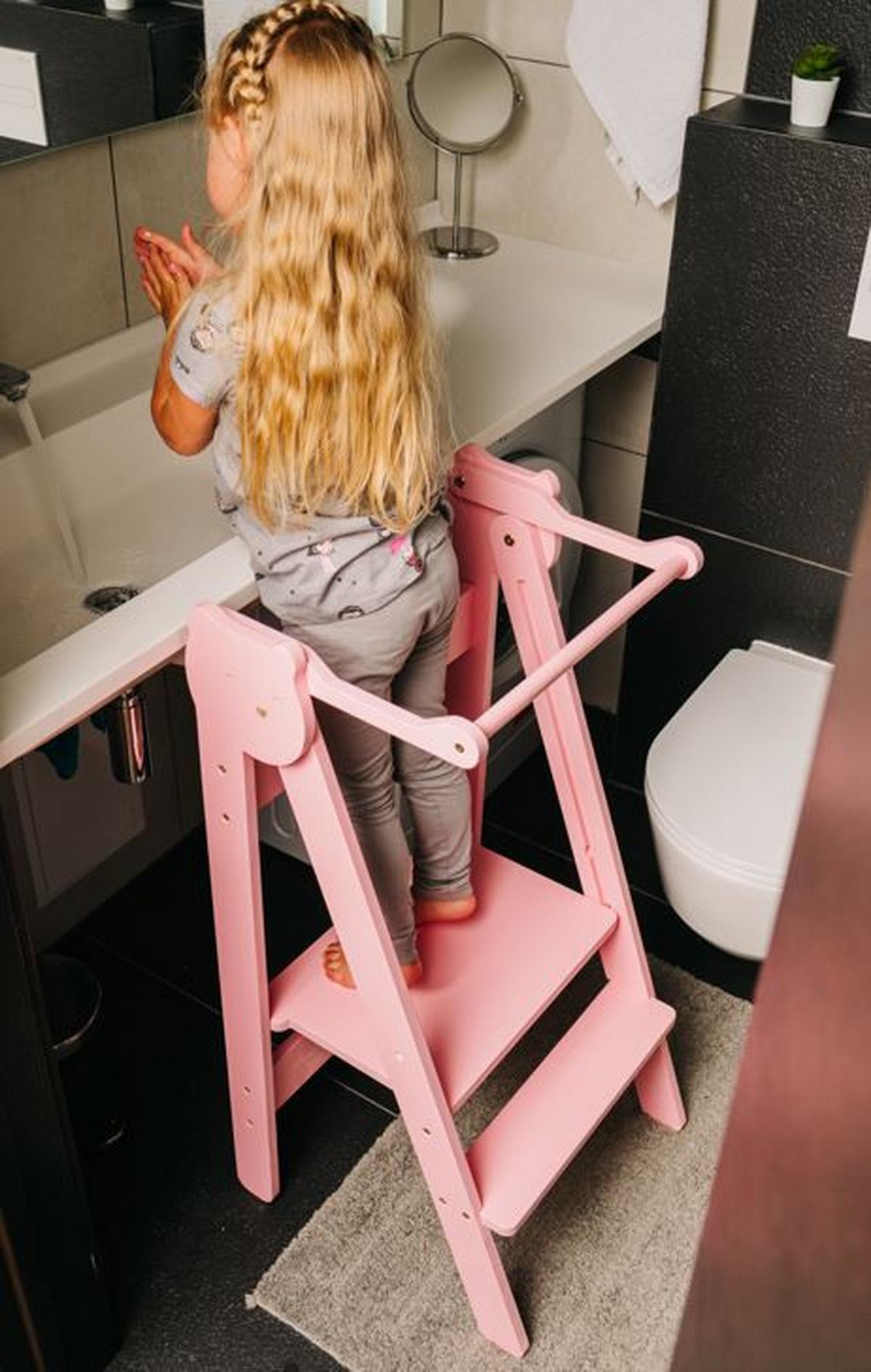 Lernturm Space Saving Pink - Pink, Basics, Holz (38/90cm)