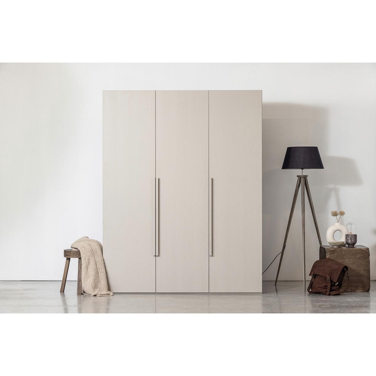 Drehtürenschrank Rens, Grau B: 165 Cm - Walnussfarben/Grau, Design, Holz (165/210/58cm) - Livetastic