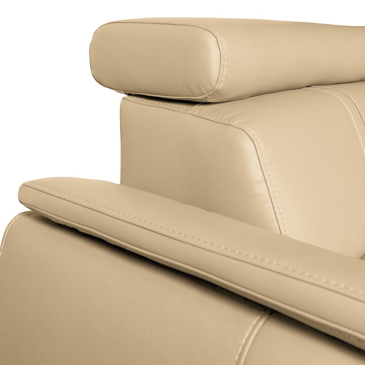 Ecksofa City Beige B: 265x265 Cm - Wengefarben/Beige, Design, Leder (265/265cm) - Livetastic