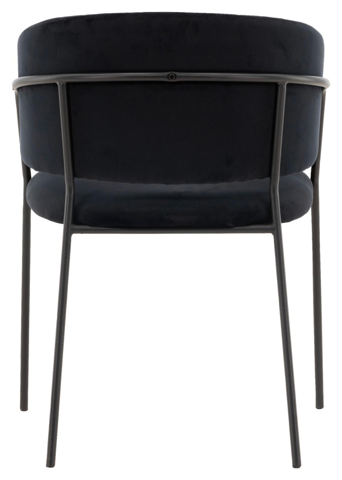 Stuhl-set Selma Schwarz B: 54 Cm - Schwarz, Design, Textil/Metall (54/82/58cm) - Livetastic