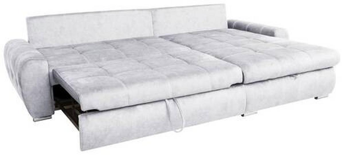 Rohová sedačka SOLAR, oboustranná, šedý samet - šedá/barvy chromu, Moderní, textil (277/175cm)