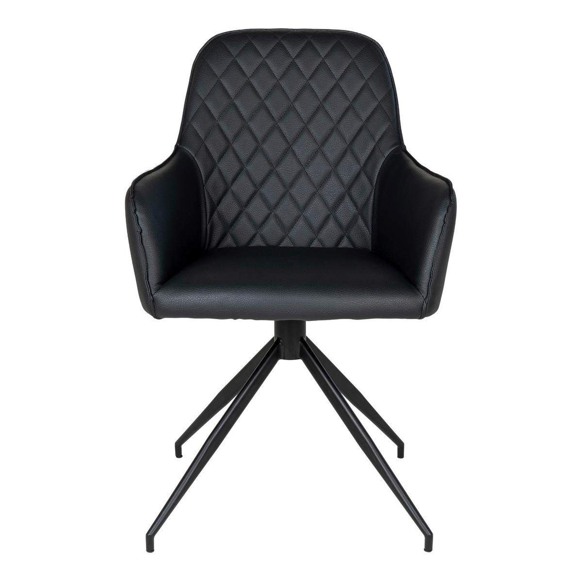 Armlehnstuhl Harbo Schwarz B: 56 Cm - Schwarz, MODERN, Textil/Metall (56/89/62cm) - MID.YOU