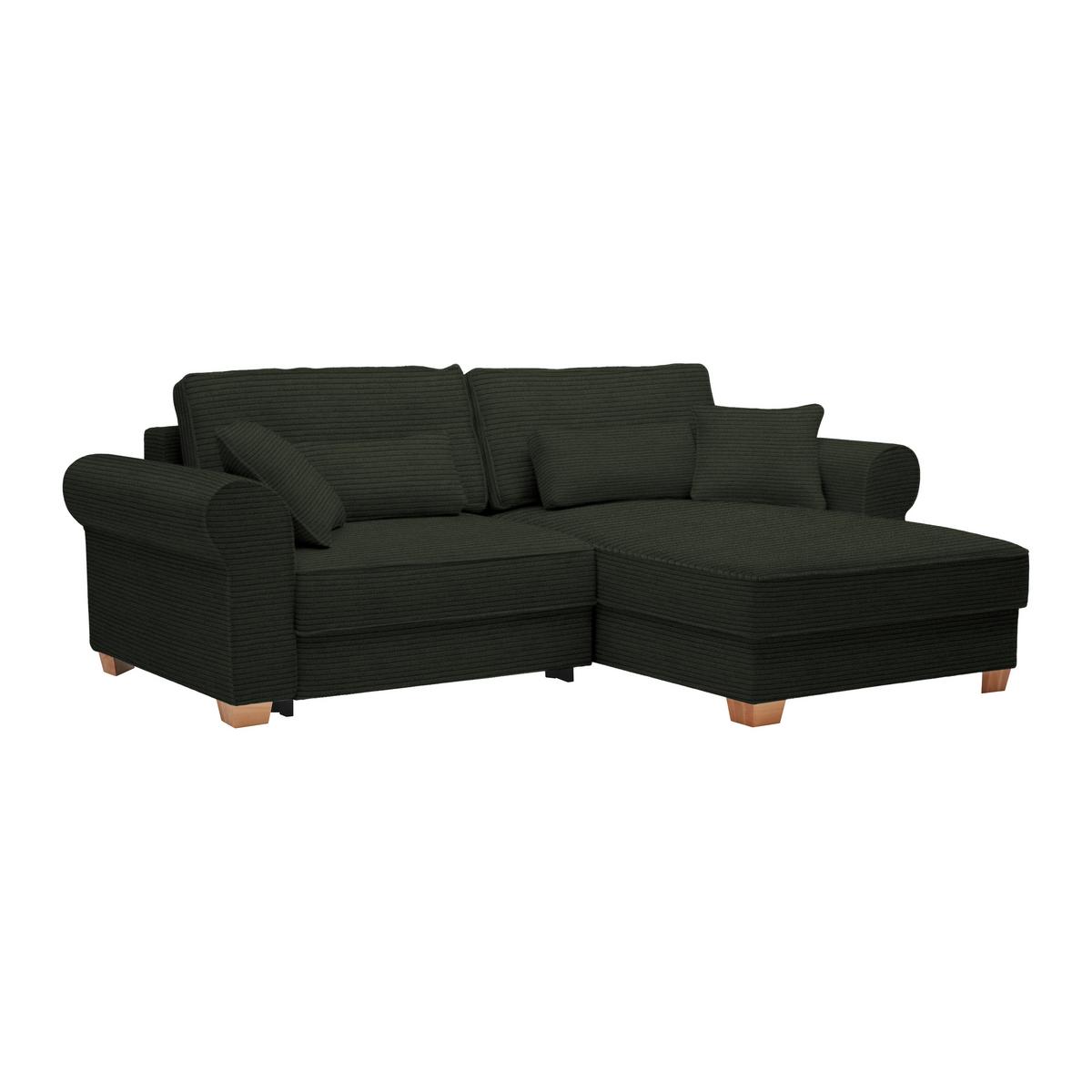 Sedací souprava ANGELO, oboustr.,tmavě zelený manšestr - tmavě zelená, Moderní, dřevo/kompozitní dřevo (255/92/185cm) - Mömax