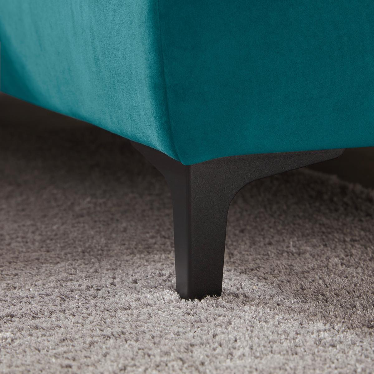 Rohová sedačka EMMA, pravá, petrolej.,op.hl.,USB,el.výsuv - petrolej/černá, Moderní, textil (301/210cm) - Premium Living