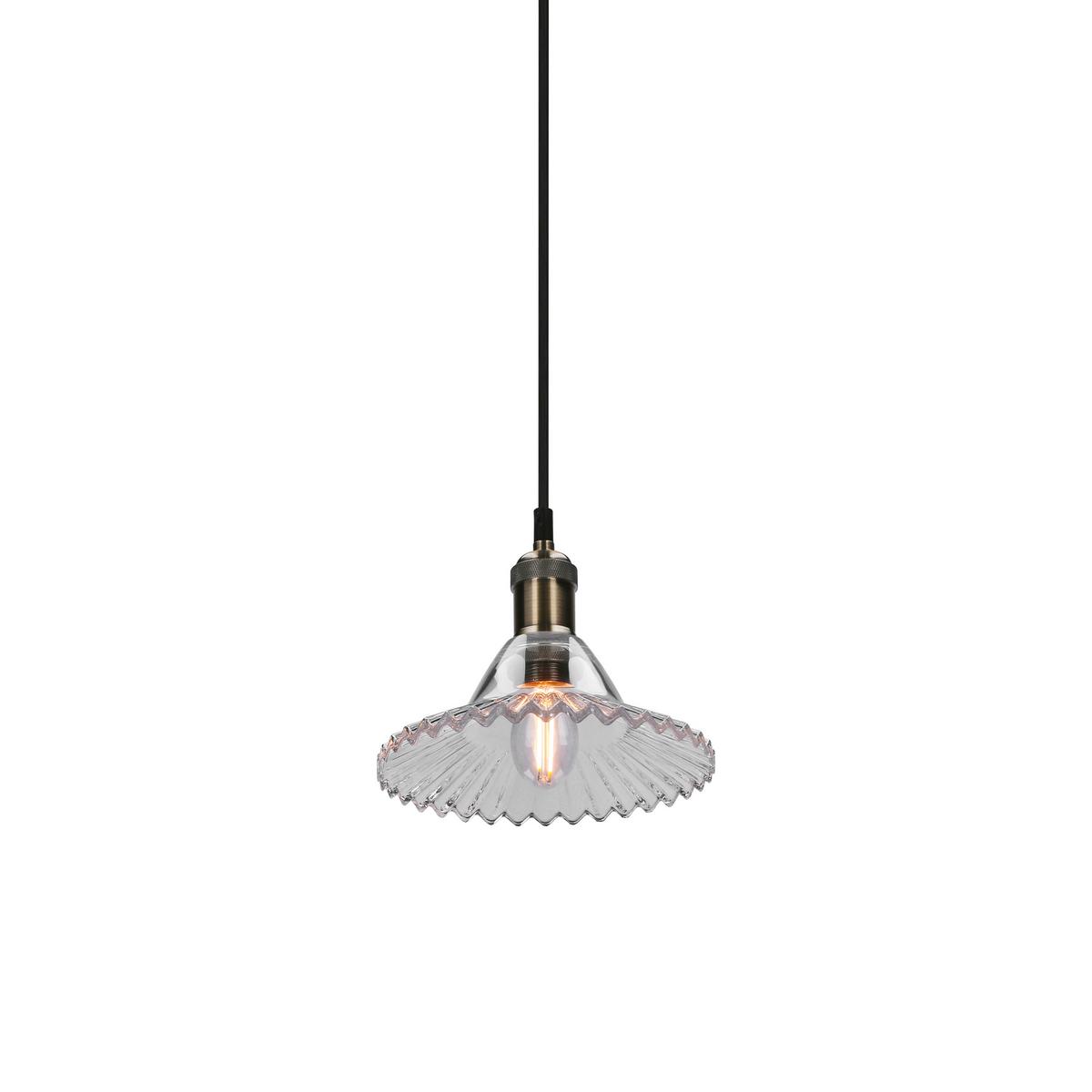 Pendelleuchte 50101273 Geneva - Schwarz, KONVENTIONELL, Glas/Metall (21.5/21.5/90cm)