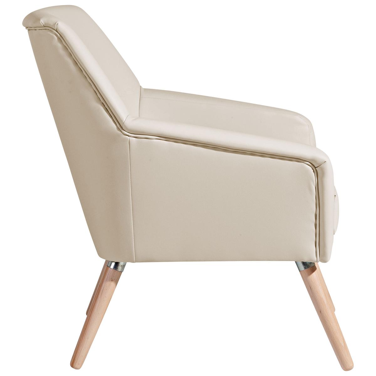 Polstersessel Mit Armlehnen Alegro Lederlook Beige - Beige/Buchefarben, Design, Textil (67/81/71cm) - Max Winzer