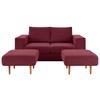 Viersitzer-Sofa Looks V-2 - Eichefarben/Beere, Design, Textil (252/96/107cm) - LOOKS by W.Joop