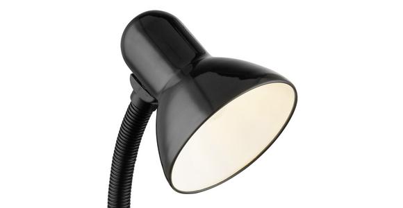 Tischlampe Lucia Schwarz mit Fexiblem Arm, Kippschalter - Schwarz, KONVENTIONELL, Metall (22/22/37cm) - Ondega