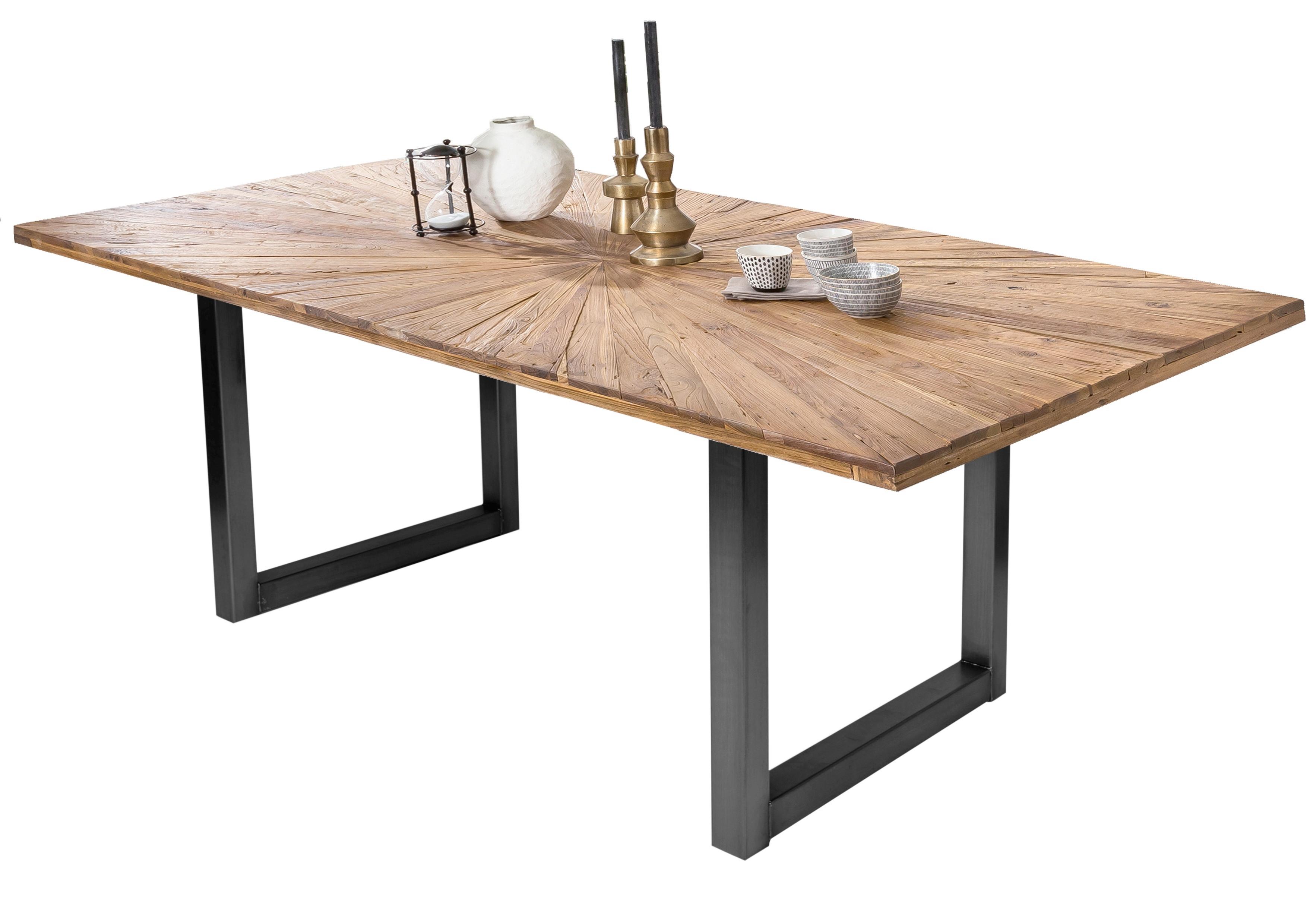 ESSTISCH Schwarz/Naturfarben L: 180cm - Schwarz/Naturfarben, MODERN, Holz/Metall (180/100/78cm) - MID.YOU