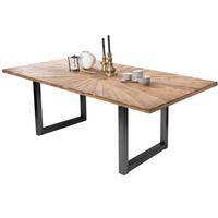 ESSTISCH Schwarz/Naturfarben L: 160cm - Schwarz/Naturfarben, MODERN, Holz/Metall (160/90/78cm) - MID.YOU
