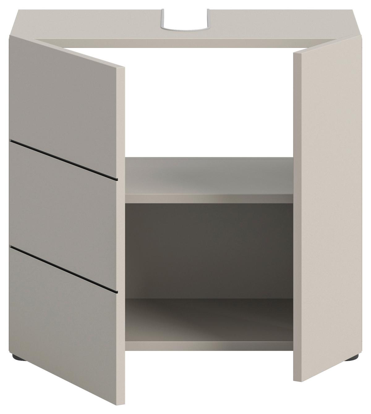 Waschbeckenunterschrank Vira Kaschmir B: 60 cm - Kaschmir/Schwarz, MODERN, Holzwerkstoff (60/57/34cm) - MID.YOU