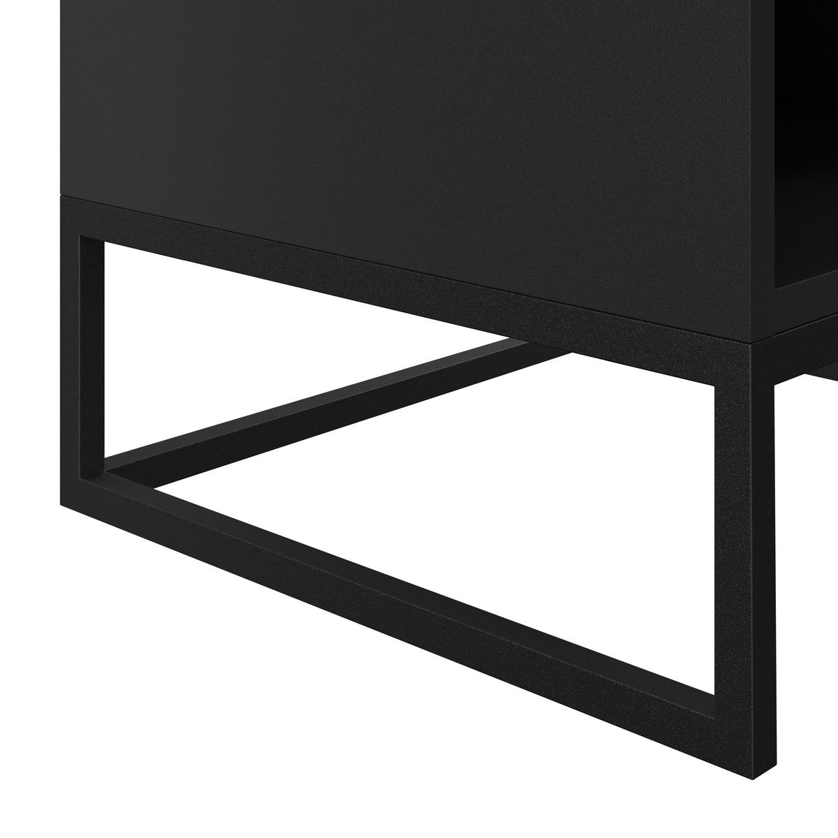 Nachtkästchen Unit In Anthrazitmit 1 Lade - Anthrazit/Anthrazit Hochglanz, MODERN, Holzwerkstoff (454/61/42cm) - Ondega