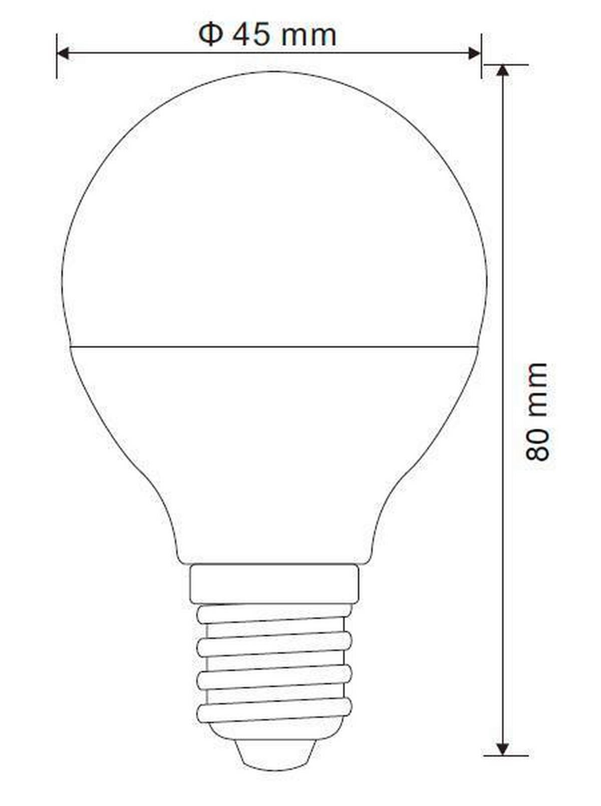 LED žárovka E14, 5W, ILLU, 230V - opál, sklo (4,7/9cm)