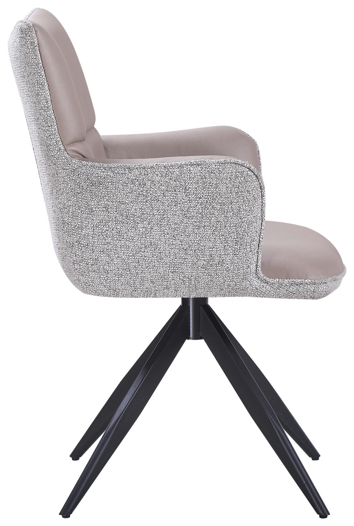 Armlehnstuhl Juno Beige B: 65 cm - Taupe/Beige, MODERN, Textil/Metall (65/90/64cm) - Livetastic