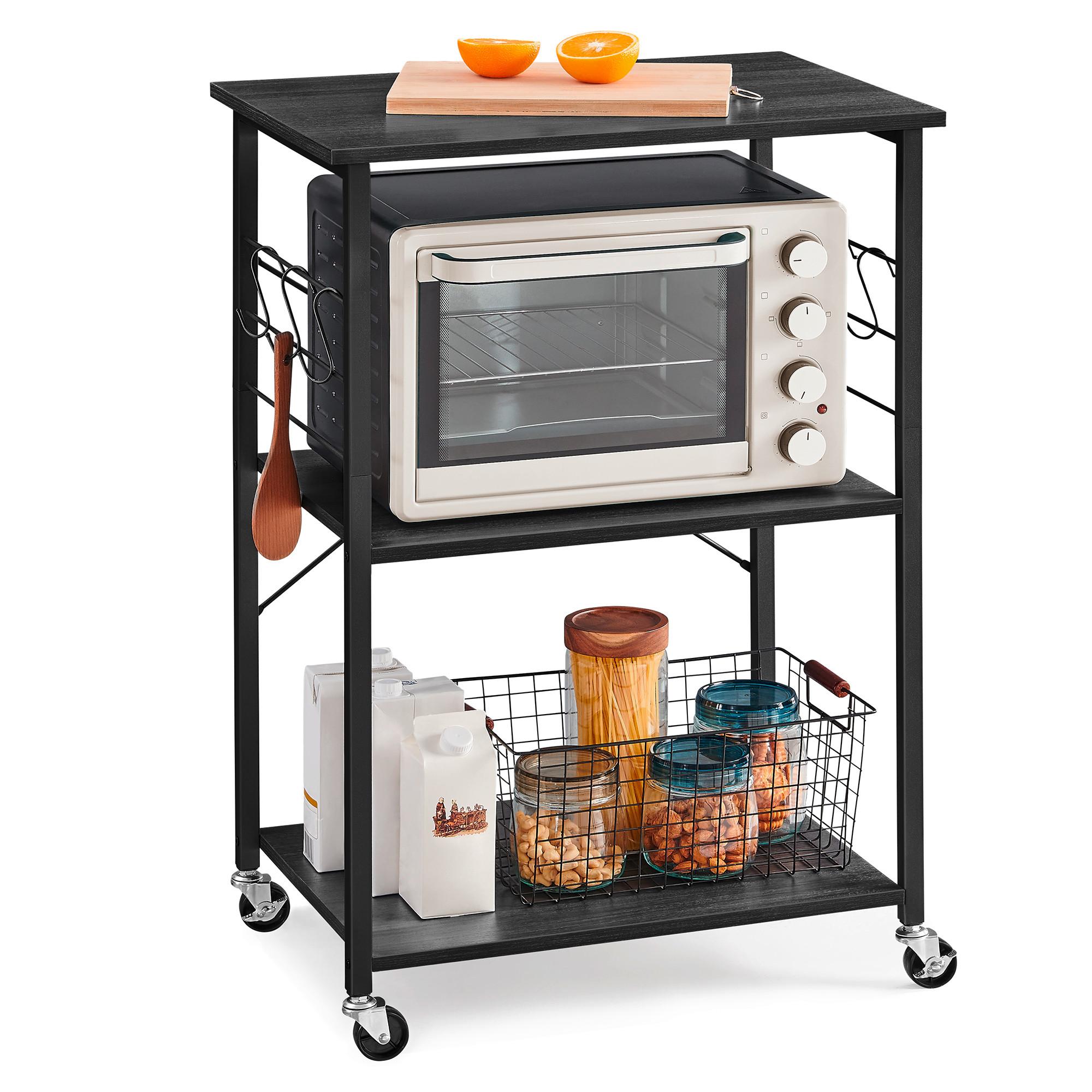 Servierwagen Kks060b42 - Schwarz, Trend, Holzwerkstoff/Metall (60/89/40cm) - MID.YOU
