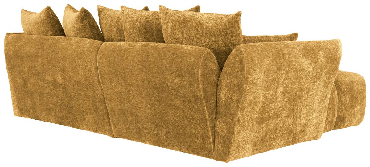 Univerzálna sedačka CAMMELLIO, horč.žltá ženilka, 7 vankúšov - horčicovožltá/čierna, Modern, textil (296/75-95/189cm) - Mömax