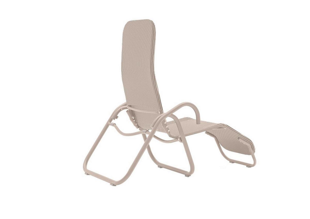 Sonnenliege Calypso - Ecru, MODERN, Kunststoff/Metall (164/70/111cm) - Beldano