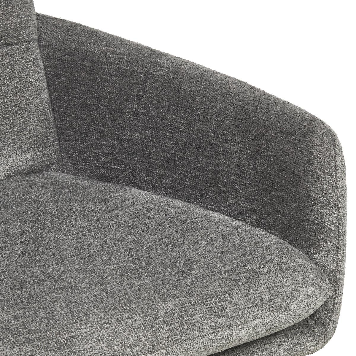 Armlehnstuhl Patrice Grau, Sitzfl. 360° Drehbar - Schwarz/Grau, Design, Holz/Textil (57/88/67cm) - MID.YOU