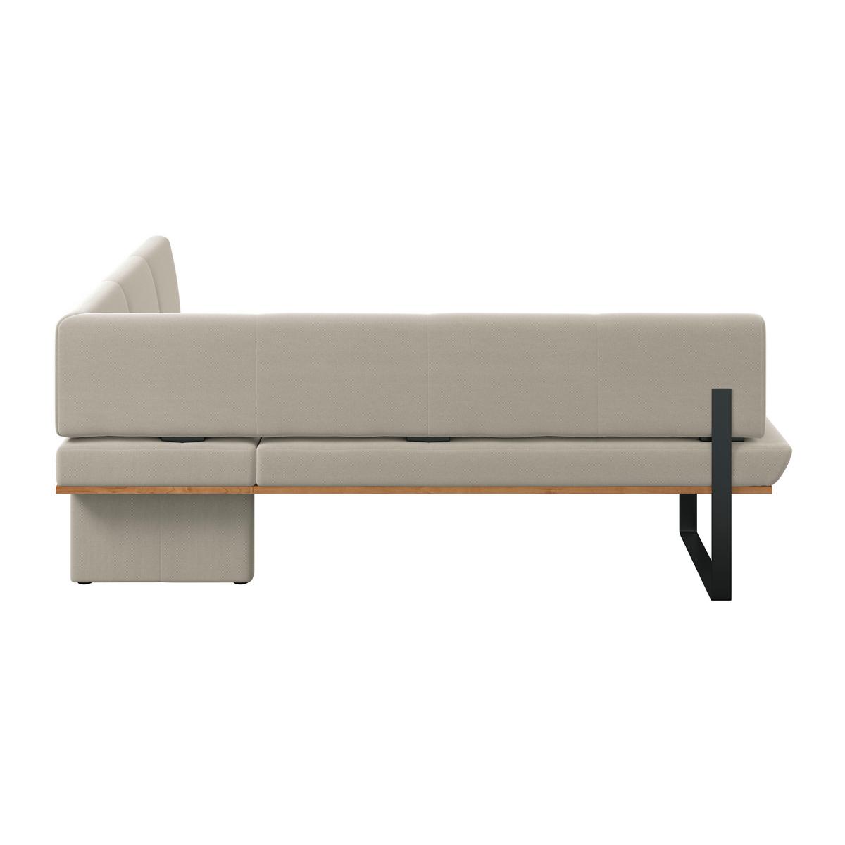Eckbank Tistan Webstoff beige, S:225x175cm - Beige/Schwarz, MODERN, Holz/Textil (225/175cm) - James Wood