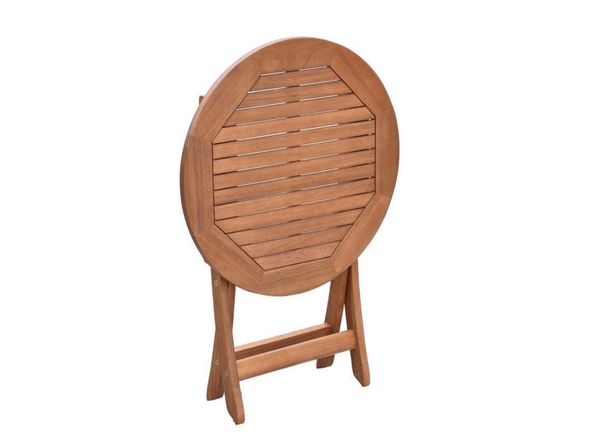 Gartentisch Klappbar Akazienholz ⌀ 65 cm - Naturfarben, MODERN, Holz (65/65/1cm) - Gardenson