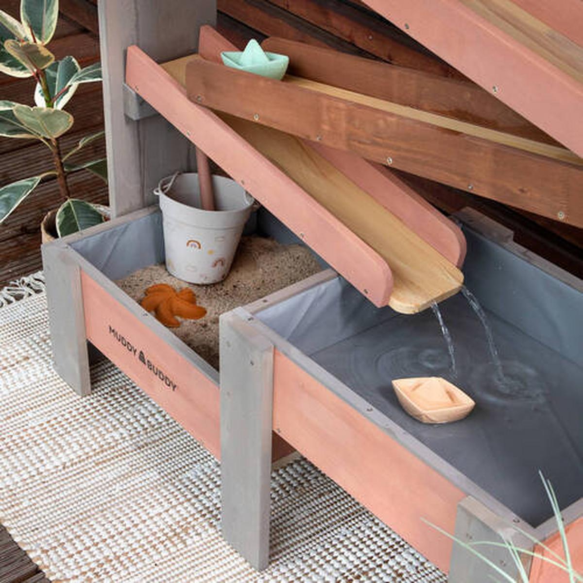 Wasserhahn Aqua Tower Holz, Lxbxh: 100x44x105 Cm - Altrosa/Grau, Basics, Holz (100/44/105cm) - MUDDY BUDDY