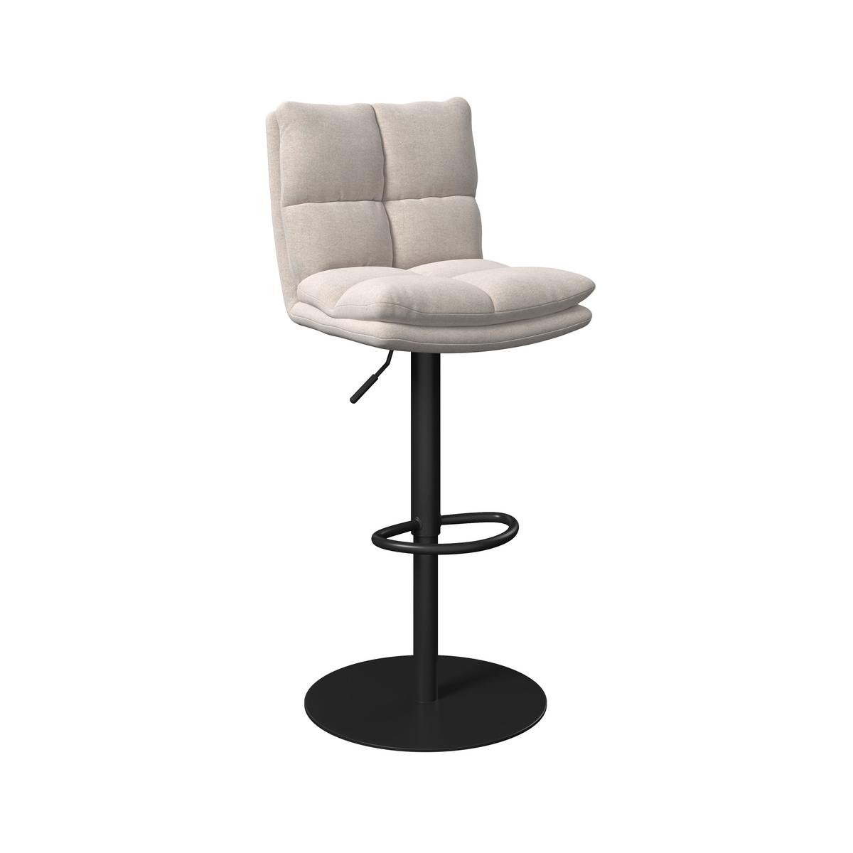 Barová stolička Caja, krémová - čierna/krémová, Modern, kov/drevo (47/87-107/49cm) - Bessagi Home