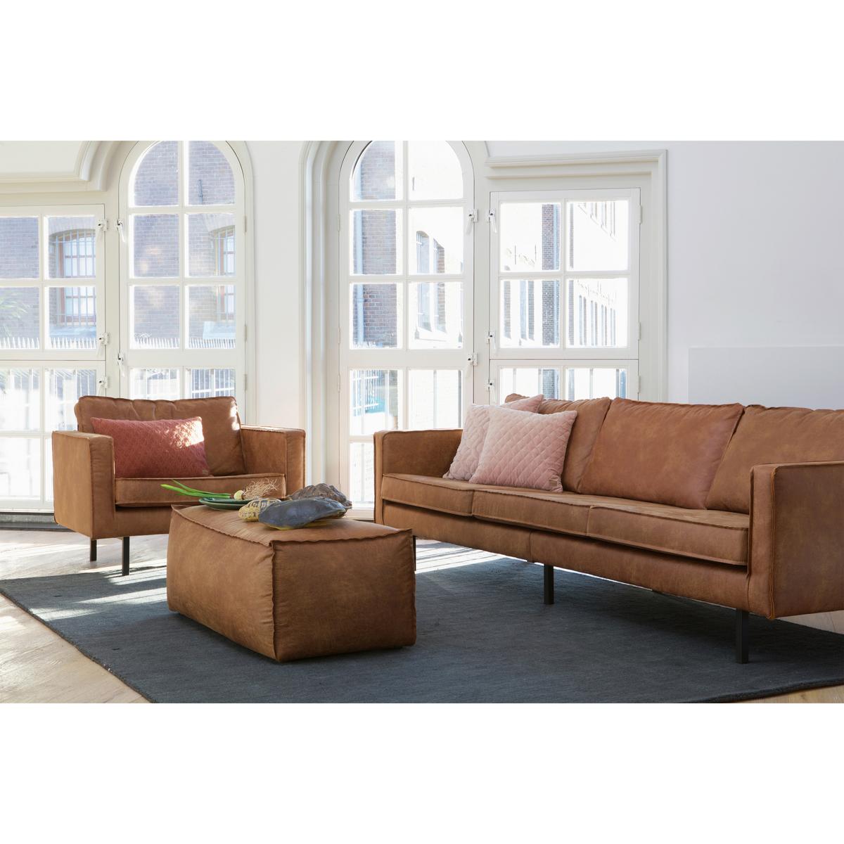 Hocker Rodeo Cognac B: 120cm - Cognac, Design, Leder (120/43/60cm) - Livetastic