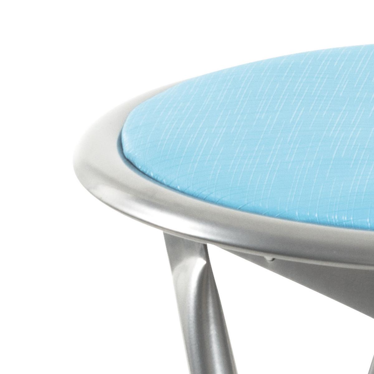 Klapphocker Ouzo Stahlrohr Alu/lederlook Blau H: 45 Cm - Blau/Schwarz, MODERN, Kunststoff/Metall (30/45/30cm)