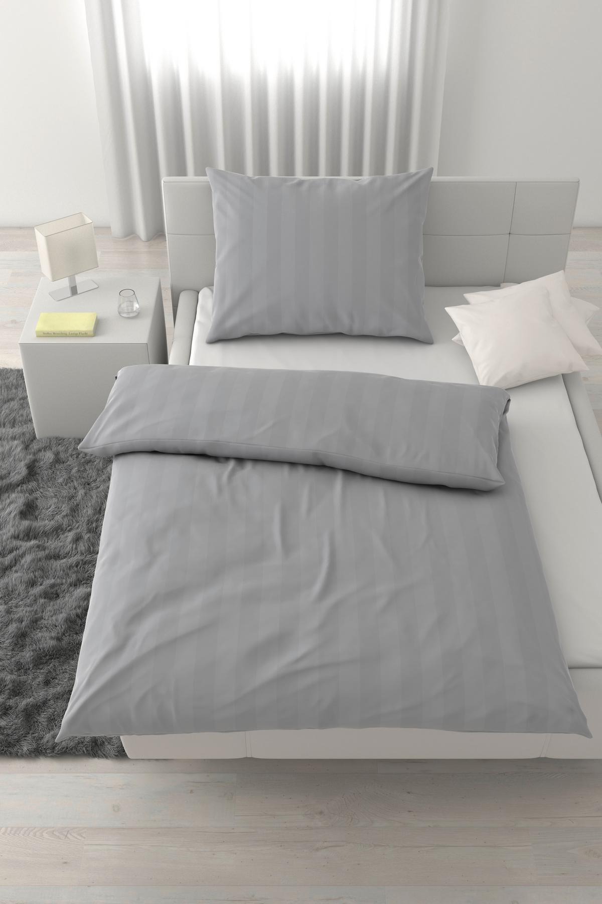 POVLEČENÍ XENIA STREIF - barvy stříbra, Moderní, textil (140/200cm) - Premium Living