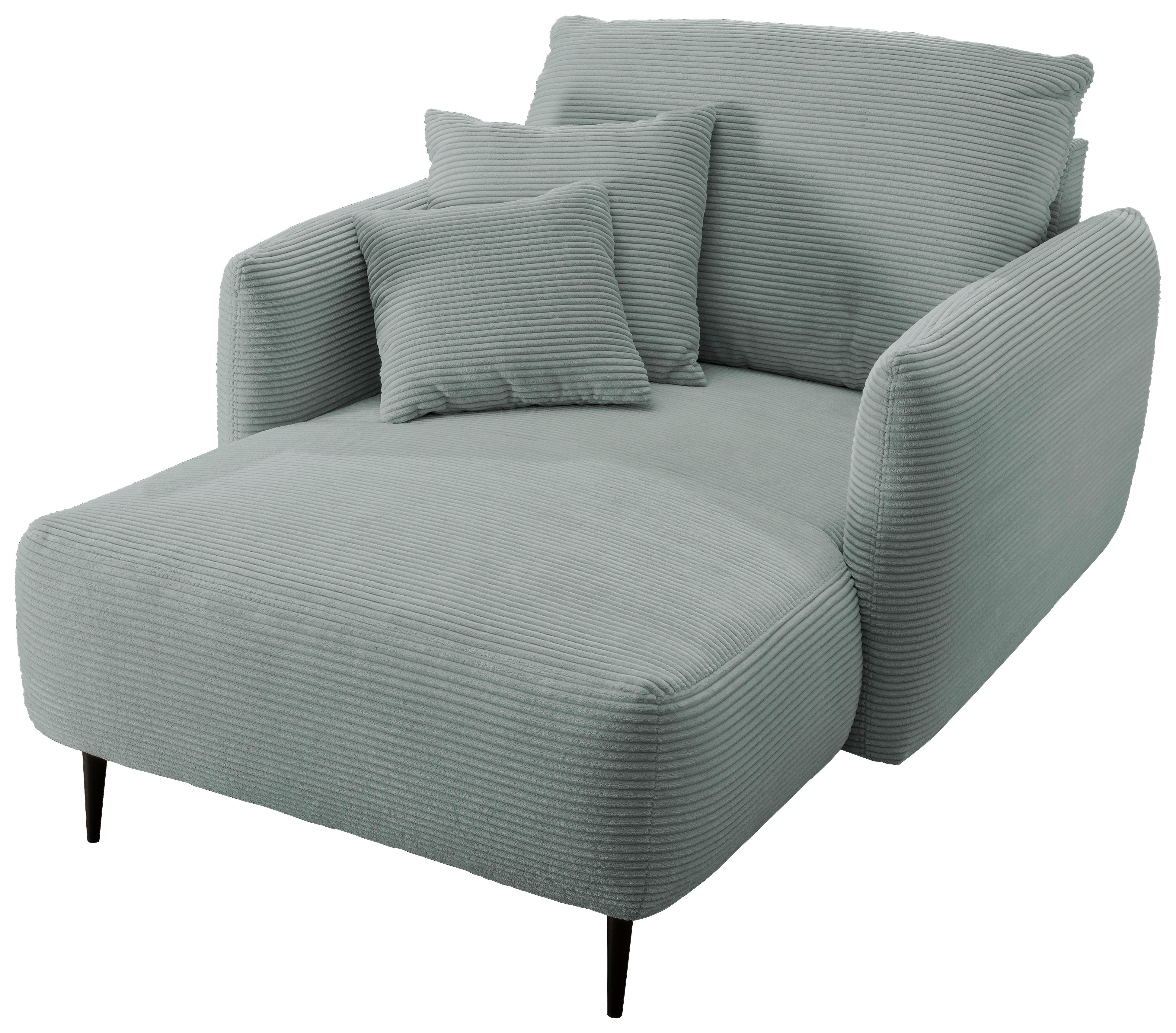 XXL-Sessel Vanilla, Hellblau B: 112cm - Schwarz/Hellblau, Design, Textil (112/95/158cm) - Livetastic