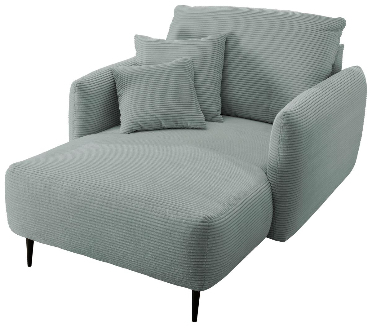 XXL-Sessel Vanilla, Hellblau B: 112cm - Schwarz/Hellblau, Design, Textil (112/95/158cm) - Livetastic