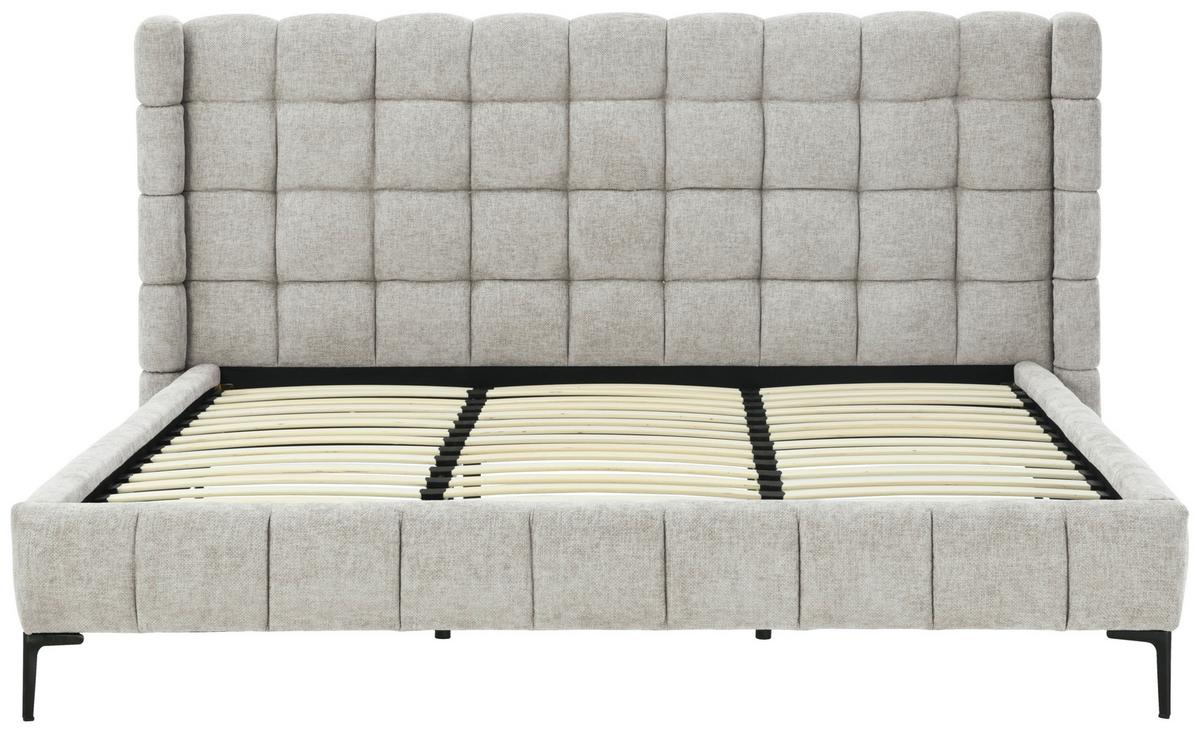 Polsterbett Stitch Grau B: 218 Cm - Eichefarben/Schwarz, Design, Holz/Textil (218/116/222cm) - Livetastic