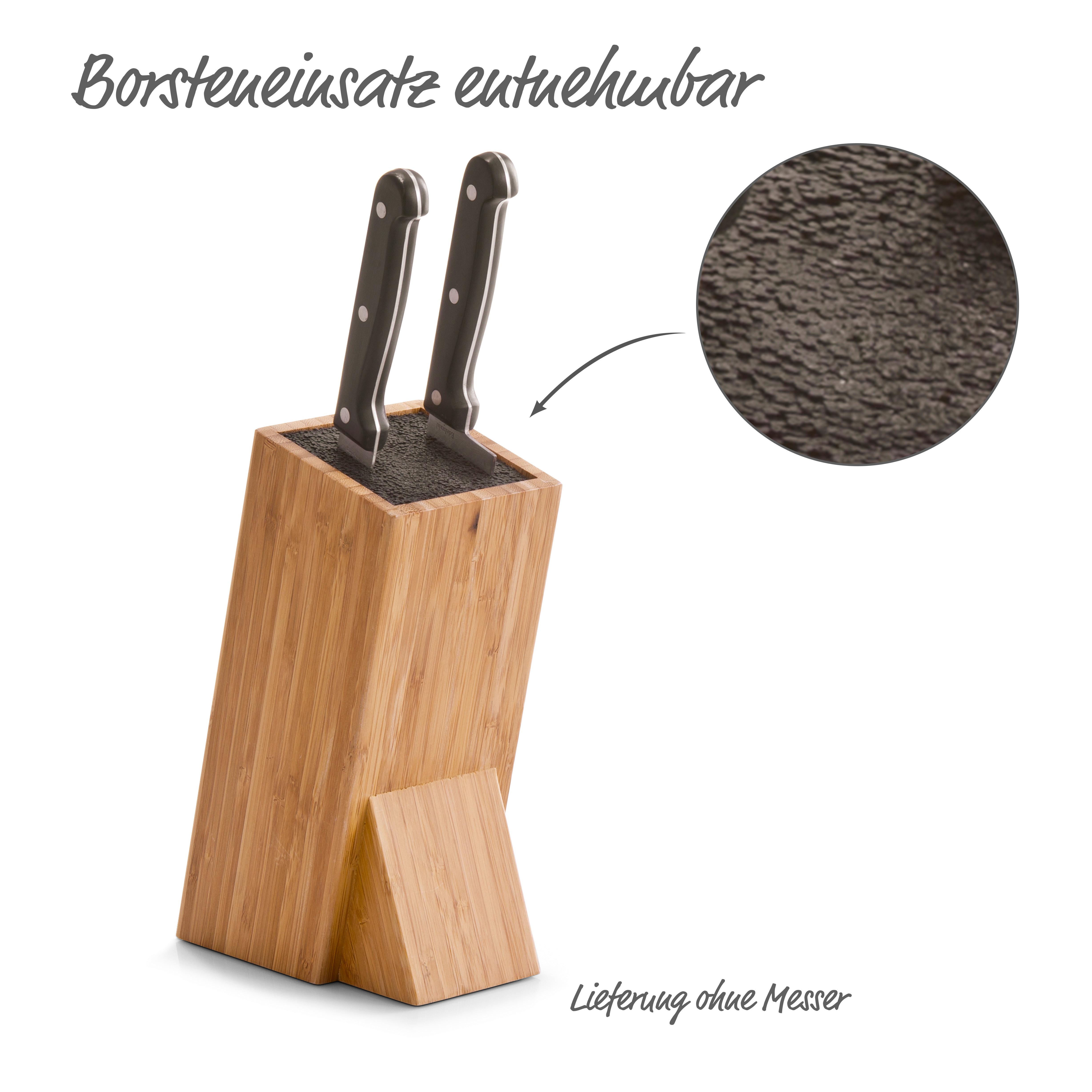 Messerblock Naturfarben B: 16 Cm - Naturfarben, Basics, Holz (16/11/26cm) - Zeller Present