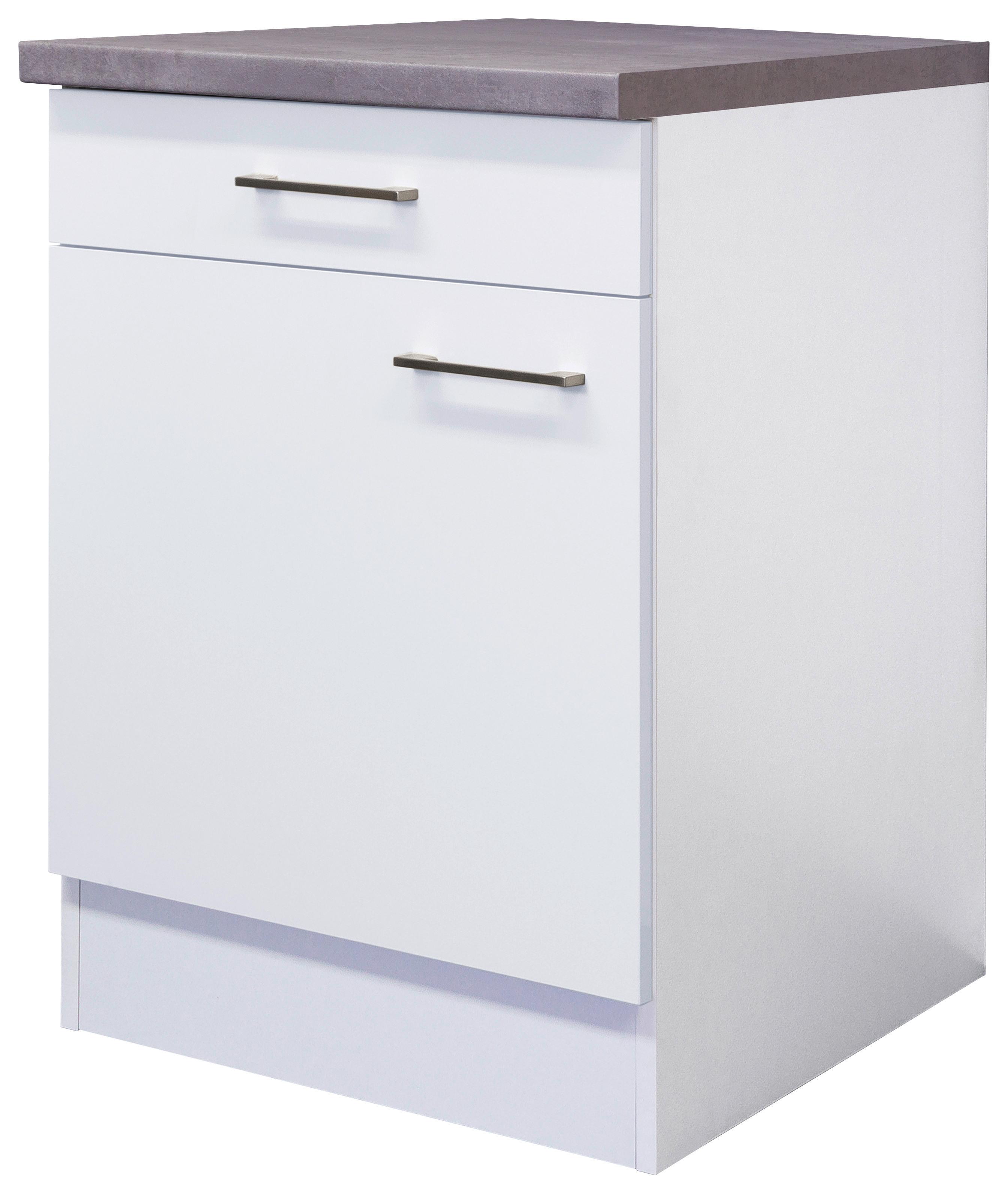 Kuchyňská spodní skříňka Neo bílá - bílá/barvy nerez oceli, Moderní, kov/kompozitní dřevo (60/86/60cm) - FlexWell