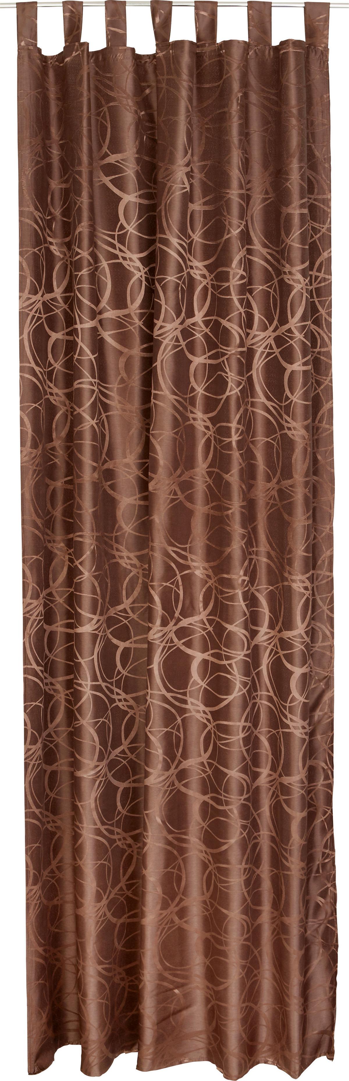 Vorhang Mit Schlaufen Und Band Linda 140x255 Cm Braun - Braun, KONVENTIONELL, Textil (140/255cm) - Ondega
