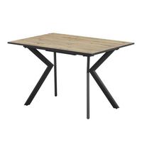 Ausziehtisch Marcel Giga 120AZ Melamin Eiche, B: 120-160cm - Eichefarben/Schwarz, MODERN, Holzwerkstoff/Metall (120-160/76/80cm)