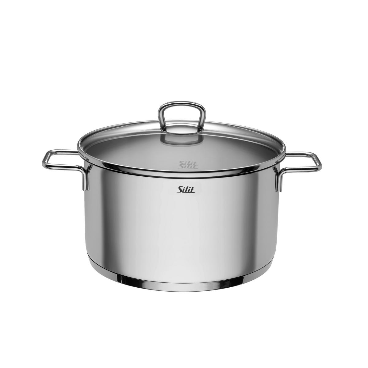 Kochtopfset Alicante 7 -Teilig. Edelstahl - Silberfarben, MODERN, Glas/Metall - Silit