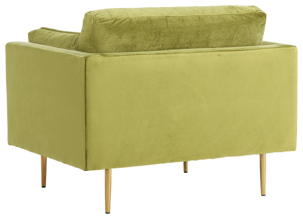 Sessel Boom - Goldfarben/Grün, Design, Textil/Metall (110/84/86cm) - Livetastic