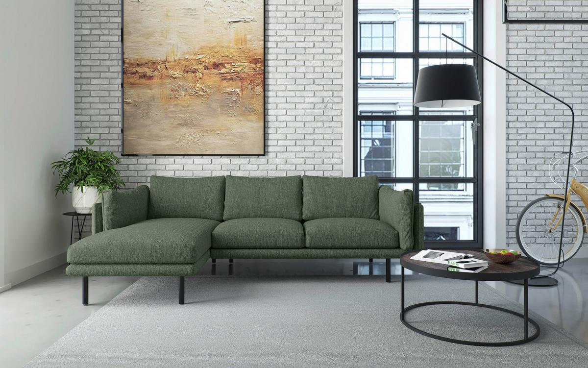 Ecksofa Salama - Beige/Schwarz, Design, Textil (160/268/100cm) - Livetastic