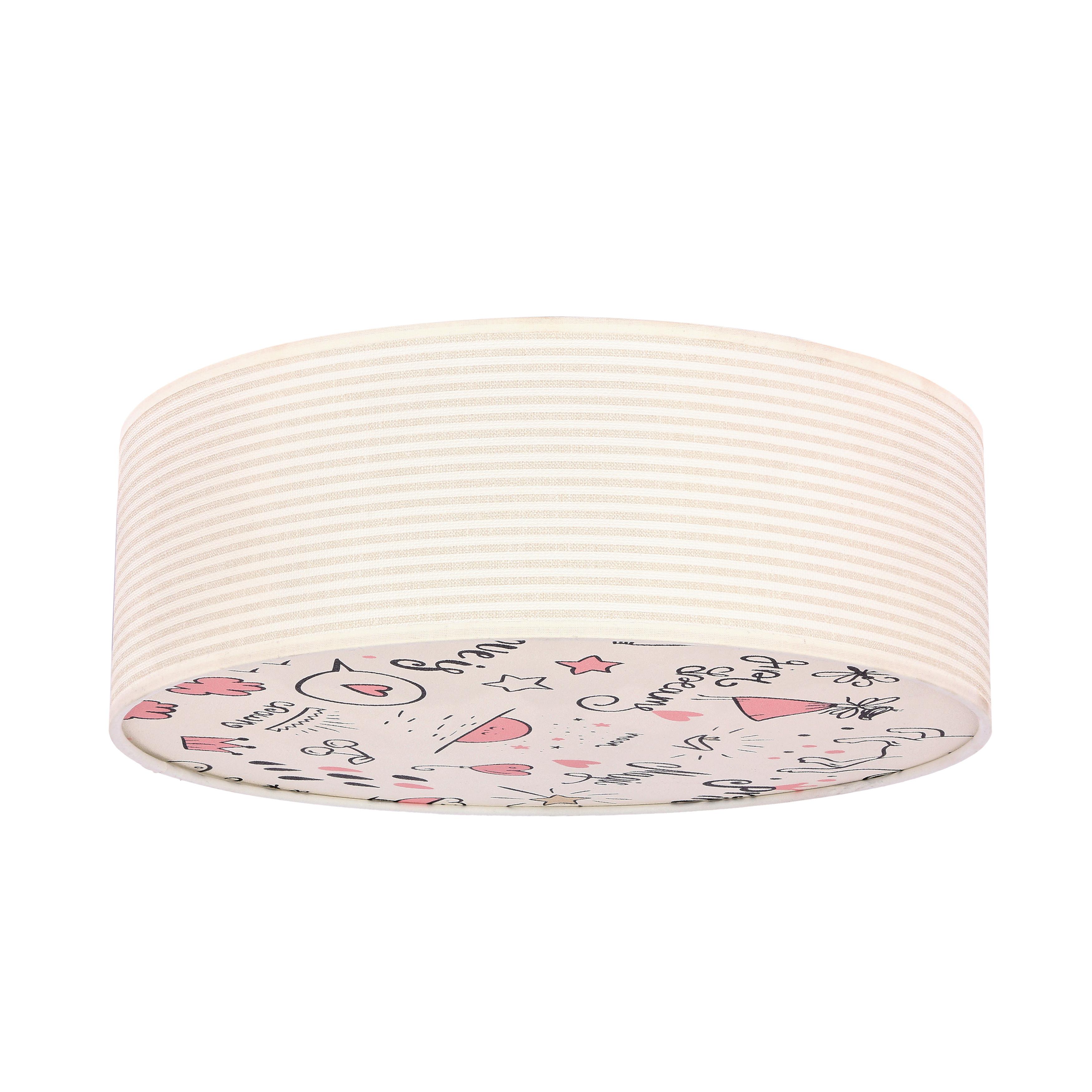 Kinderdeckenleuchte 31-38876 Kiddy Rosa - Beige/Multicolor, KONVENTIONELL, Kunststoff/Metall (38/38/14cm)