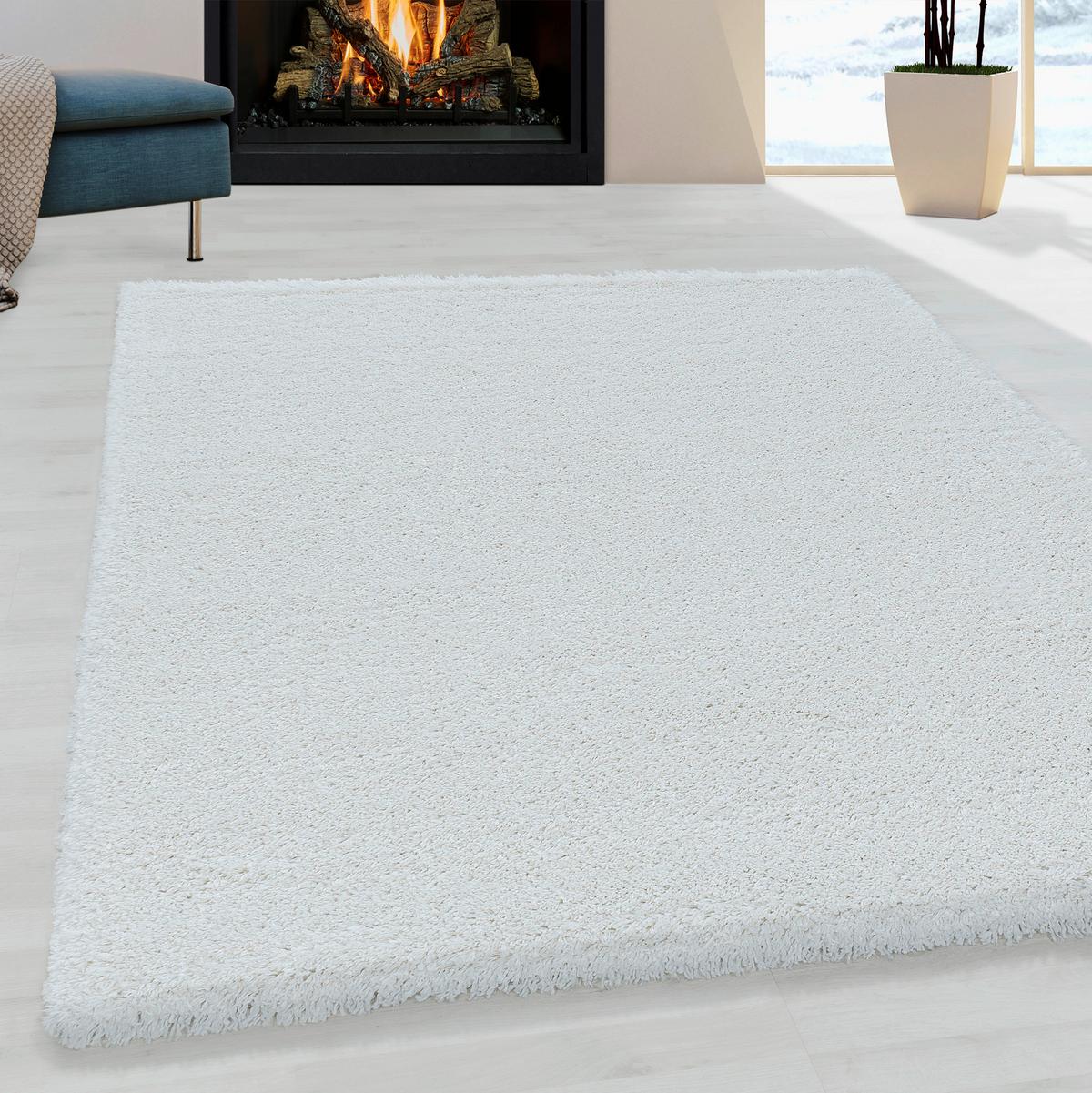 Hochflor Teppich Weiß Fluffy 160x230 cm - Weiß, Basics, Textil (160/230cm)