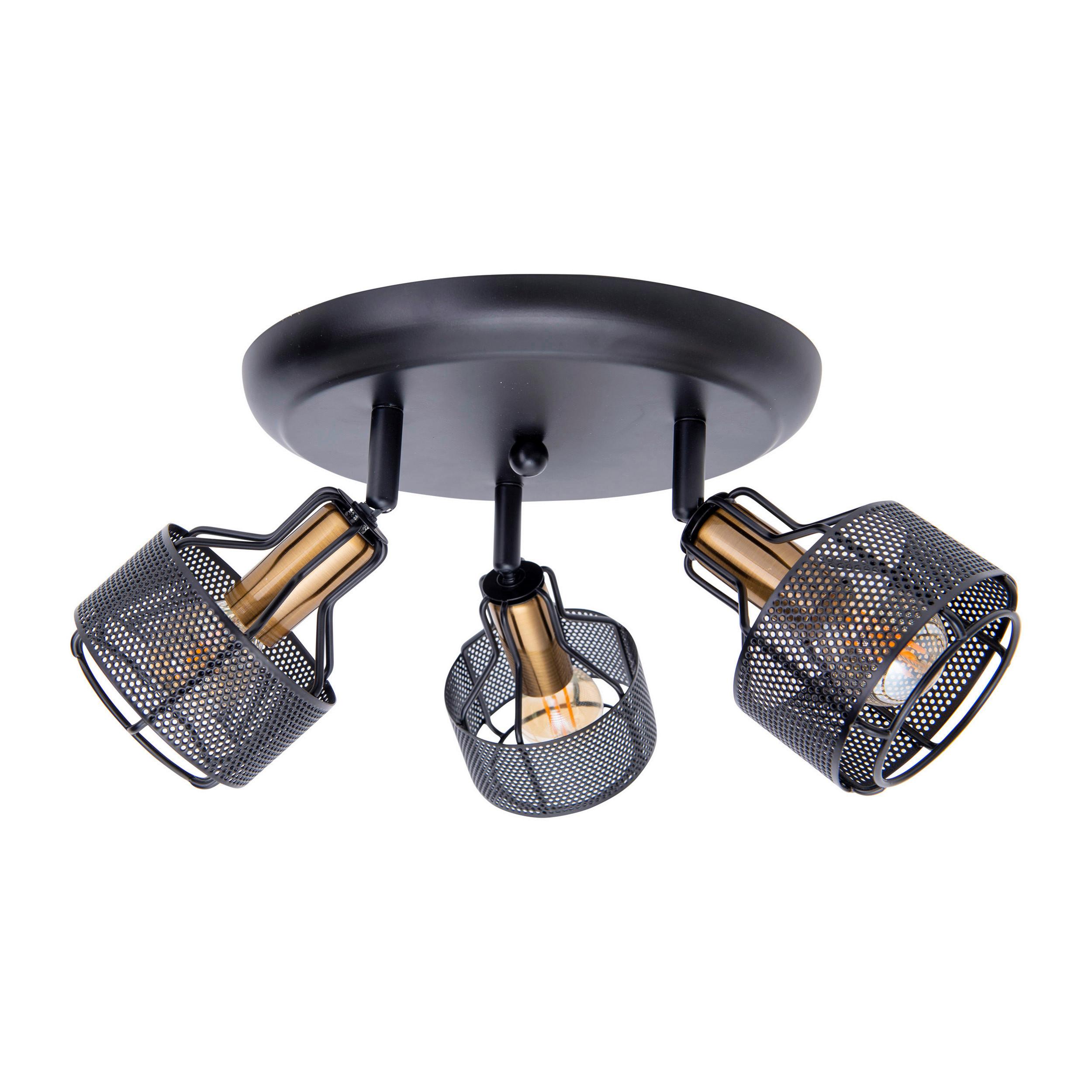 Deckenleuchte Deckenleuchte - Goldfarben/Schwarz, Natur, Metall (12,5cm) - Näve